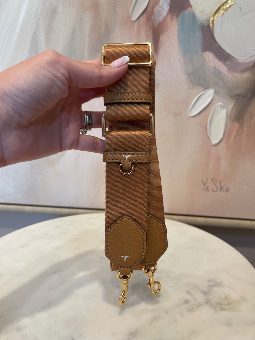 Tory Burch Thea Tan Pebbled Leather Crossbody with Tassels - Picture 7 of 8
